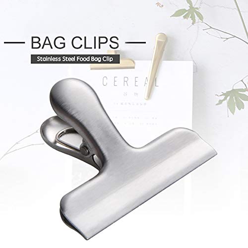 Ayvicco 12 Pack Heavy Duty Chip Bag Clips, 3 Inch Wide Stainless Steel Food Bag Clip, Perfect for Air Tight Seal Grips on Coffee, Food & Bread Bags, Office Kitchen Home Usage (No Sharp Edges)