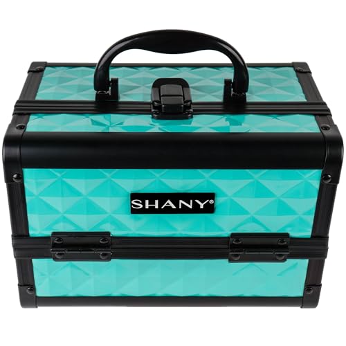 SHANY Mini Makeup Train Case With Mirror - Turquoise