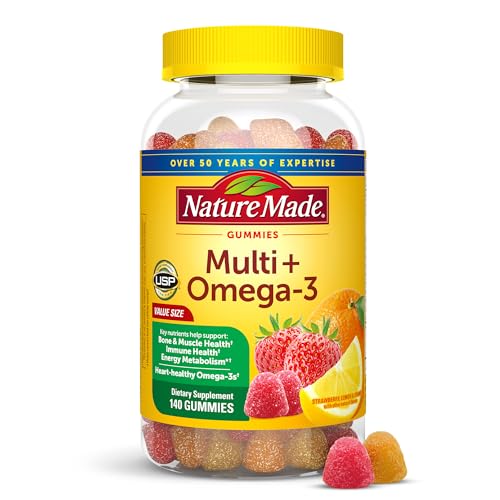 Nature Made Multivitamin + Omega-3 Gummies, 140 Count Value Size for Daily Nutritional Support