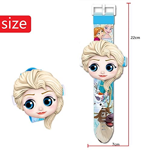 BBYY Children's Watch With Projector - 3D Doll Watch Flip, Outdoor Sports Toys, Digital Display, Adjustable Strap - Birthday Gift for Boys and Girls (Frozen)
