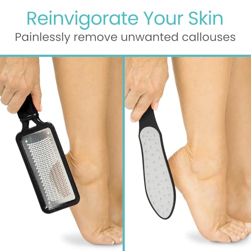 Vive Foot File Callus Remover Pedicure Tool Kit For Care Dead Skin Heel Scrub Shaver And Rough Patch Eliminator Remover For Dry And Wet Toe And Feet Peel Rasp Scrubber Blade Variety Pack (3) Multi