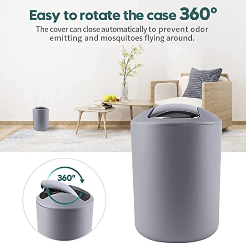 Arabest Bathroom Accessories Set, 6 Piece Plastic Bath Ensemble Bathroom Sets Accessories, Bathroom Decor Sets Accessories for Decorative Countertop and Housewarming Gift (Grey)