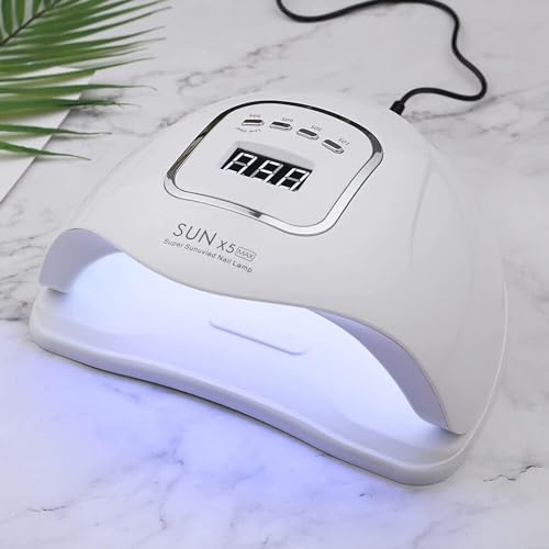 SKY-TOUCH Professional Gel Polish Led Nail Drying Lamp,Nail Dryer Sun X5 PlUS 54W Uv Lamp For Professional Manicure Salon,Nails, Polish, Curing, Manicure, Pedicure,Nail Arts Tools, White