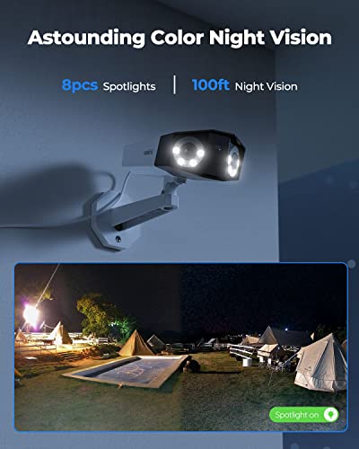 REOLINK 4K PoE Security Camera System, Home Outdoor IP Camera in 180 Degree Viewing Angle, Human/Vehicle/Pet Detection, Color Night Vision, Two Way Talk, Up to 256GB microSD Card, Duo 2 PoE