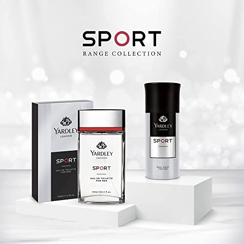 Yardley London Sport Eau De Toilette - 100ml Luxurious Unique Scent For Gents Marine, Musk & Amber
