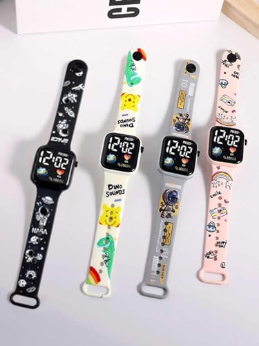 Kids Digital Watches,Sports Life Waterproof LED Watche, Children's Cartoon Electronic Watches, Adjustable TPU Watches for Boys Girls Students Birthday & Holiday Gifts