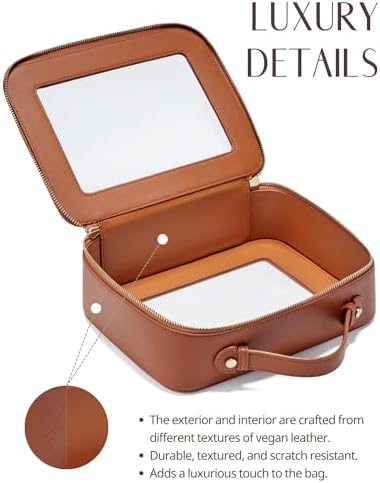 Small Cosmetic Bag for Purse Mini Makeup Bag for School Cute Clear Make Up Pouch for Travel Tiny Leather White Make Up Organizer Case for Backpack Toiletry Bag Waterproof Square Pouch with Zipper