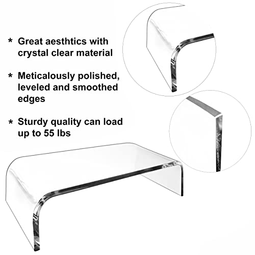 Mnixy AMT Premium Acrylic Monitor Stand - Clear Monitor Riser