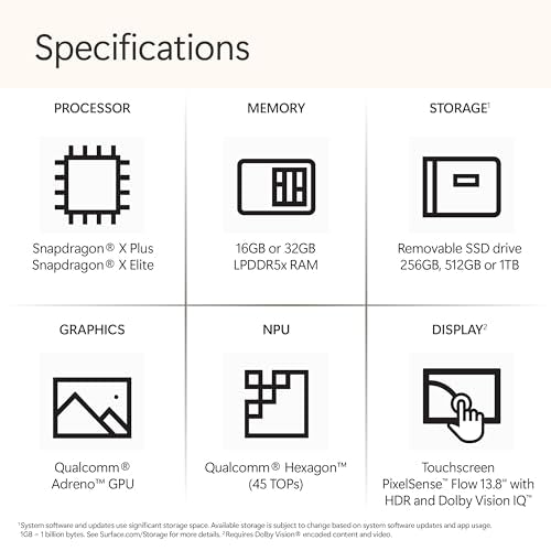 Microsoft Surface Laptop (2024), Windows 11 Copilot+ PC, 13.8" Touchscreen Display, Snapdragon X Plus (10 core), 16GB RAM, 512GB SSD Storage, Sapphire