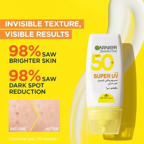 Garnier Skin Active Invisible Serum Sunscreen Vitamin C SPF50+ 30 ml.