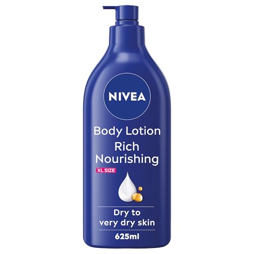 NIVEA Body Lotion for Dry to Very Dry Skin, Rich Nourishing, 5in1 Complete Care, 72H Intense Moisture, 625ml