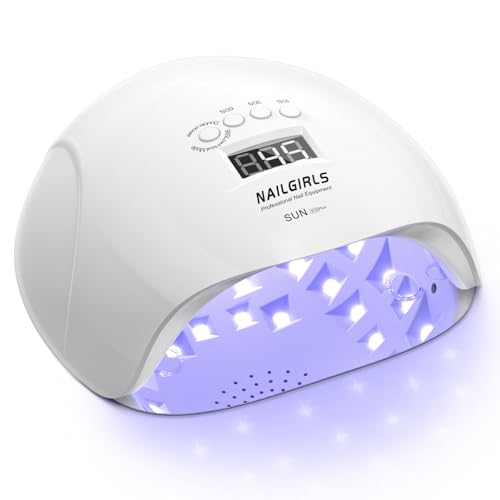 UV LED Nail Lamp, Nail girls 150W Nail Dryer for Gel Nail Polish 4 Timer Setting with Automatic Sensor, UV Nail Light Curing Lamp for Home, Salon