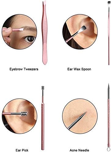 chengxin Anself Nail Clippers Set 18pcs Pedicure & Manicure Tool Kit with Acne Needle Nail File Trimmer Nose Hair Eyebrow Scissors Tool for Hand Foot & Face Care