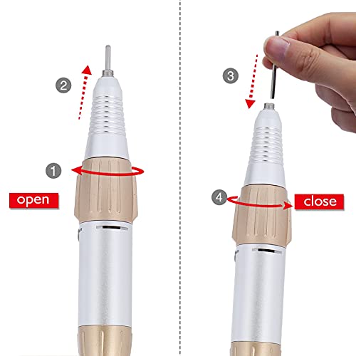 Soobu 35000RPM Electric Nail Drill Pen - Aluminium Alloy Handpiece Handle Machine for Manicure Pedicure - Nail Art Polishing Tool