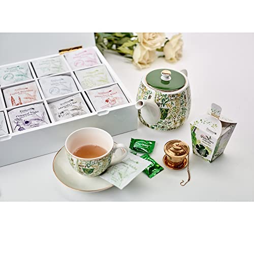 Tealand Durable Stainless Steel Fine Basket Infuser with Tray Perfect Size Suitable To Any Teapot Mugs Cups To Steep Green Black Herbal Oolong Loose Leaf Tea 4x3.3cm