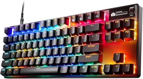 SteelSeries Apex Pro TKL Gen 3 - OmniPoint 3.0 HyperMagnetic Switches - Adjustable Actuation - Rapid Trigger - Game-Ready Presets - Protection Mode - Rapid Tap/SOCD - OLED - US Layout (QWERTY)