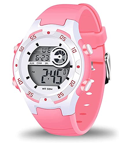 SYOSI Children's Luminous Watch, Kids Digital Sports Watch Boys and Girls Outdoor Waterproof Watch Alarm Stopwatch, Electronic Watch for School Students