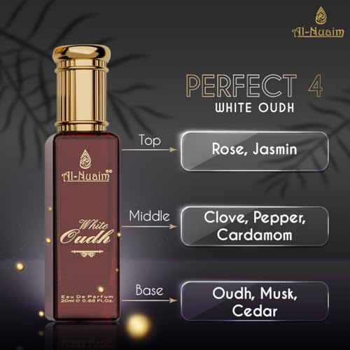 Al Nuaim Elite 4 EDP Gift Set For Men & Women (4 X 20ml) | Le Blanc London | Erba Pura | Red Vanilla | 8PM | Long Lasting Fragrance (Pack of 4)
