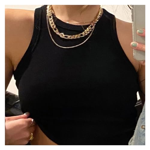 Women's Cropped Rib Top Sexy Sleeveless Racer Back Tank Tops Halter Neck Crop Tops Summer Ribbed Vesst Workout Beach Jogging Yoga Dance Vest