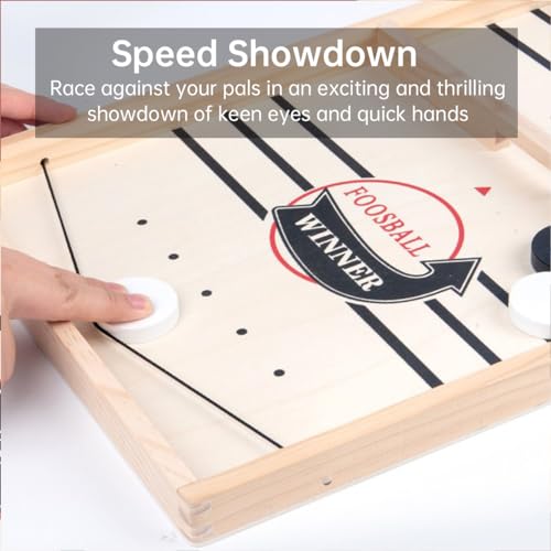 ECVV Fast Sling Puck Game for Two Players - Enhance Children's Hand-Eye Coordination with Exciting Battle - Perfect Family Interactive Table Game - Yellow