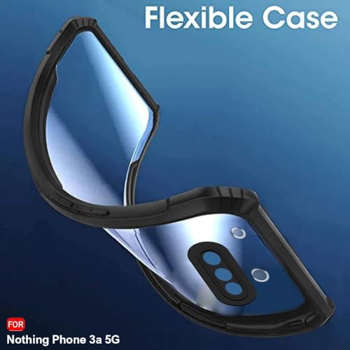 Nothing Phone 3a Clear Hard PC Back Cover Case with Shockproof TPU Black Border 360 Degree Impact Resistant Camera Protection Transparent Cover For Nothing Phone 3a