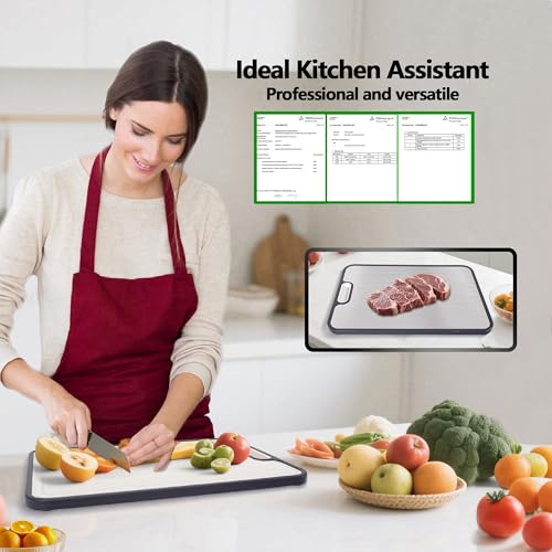 Titanium Cutting Board for Kitchen, Double-sided Chopping Board Titanium and Wheat Straw PP, Large Cutting Boards for Meats, Fruits and Vegetables, 15”×10.5”