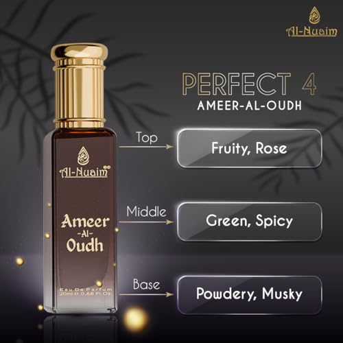 Al Nuaim French 4 EDP Gift Set For Unisex (4 X 20ml) Chocolate Musk, Blueberry Musk, Blue Wave 07, Long Lasting Liquid Fragrance (Pack Of 4)