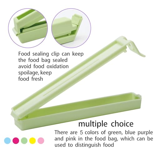 Zhtulck Bag Clips for Food Storage, 40 Pcs Food Bag Clips 2 Sizes & 4 Colours Food Clips Bag Reusable Plastic Clips Sealing Clips for Food Bags Freezer Bag Clips for nacks, Food, Sandwich