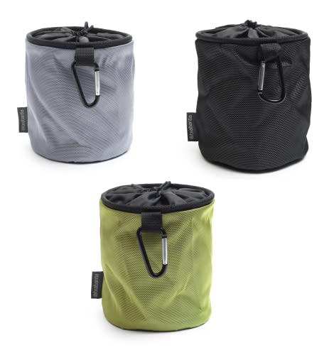 Brabantia x1 Premium Clothespin Storage Bag with Hanging Carabiner & Closing Cord (Random Color) Space Saving Organizer for Clothes Pins, Hangs on Clothesline/Drying Rack, Holds up to 150 Pins
