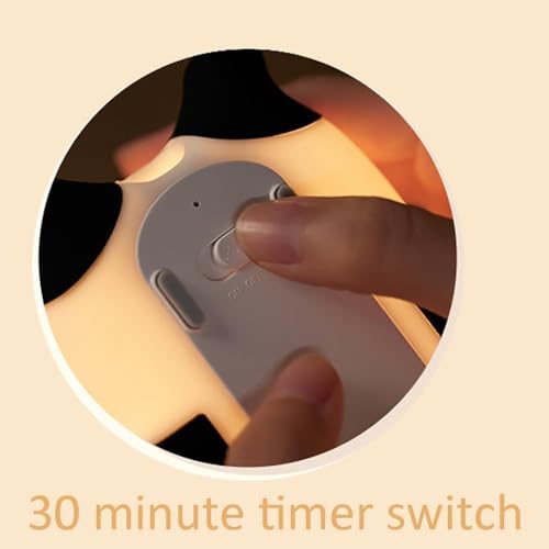 LUYAO Big Face Rabbit Light, 2024 New Cute Silicone USB Rechargeable Night Lamp, 3 Modes Adjustable Brightness Rabbit Silicone Light for Kids Gift
