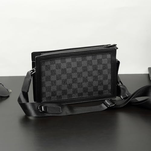 ZEKAROUL Men's Retro Backpack, Simple and Stylish Large Capacity Crossbody Bag for Travel and Business Trips Black
