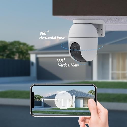 EZVIZ C8C Security Camera, 5MP 3K Outdoor WiFi Camera, CCTV Camera for Home with 360° Coverage, AI Human/Vehicle Shape Detection, Auto-Zoom Tracking, Color Night Vision, Weatherproof, Two-Way Talk