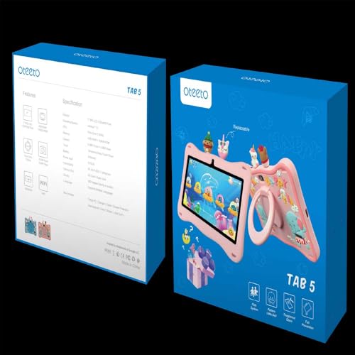 Kids 5G Tablet, 7 Inch IPS Display, 4GB RAM, 128GB ROM, Parental Controls, Educational Apps (Blue)