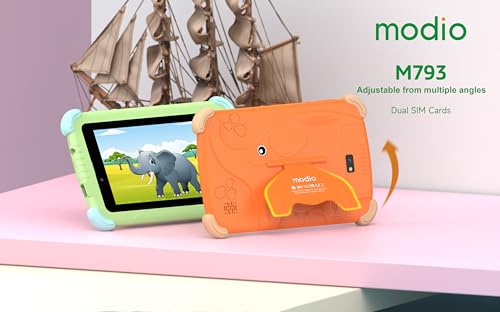 Modio M793 Kids Tablet, 7-inch HD Display, Dual SIM, 3000mAh Battery, Silicone Protection Case, (Gray)