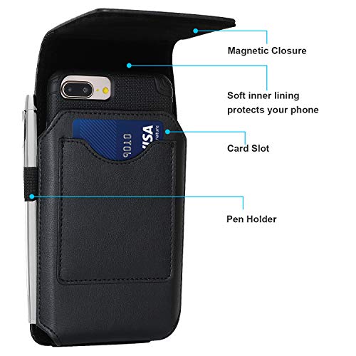 BECPLT for iPhone 15 Pro Max 15 Plus 14 Pro Max 13 Pro Max 12 Pro Max Holster Black Mobile Phone Belt Pouch Holster Cover Belt Clip Case Pouch for Samsung Galaxy S24+ S23+ S23+ S22+ S23 FE S21 FE 5G