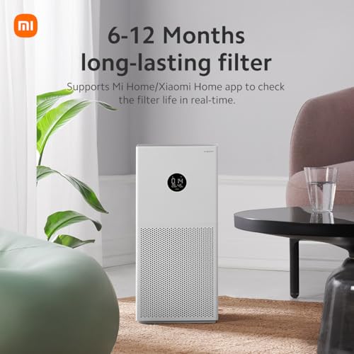 Xiaomi Smart Air Purifier 4 Lite App/Voice Control,Suitable For Large Room Smart Air Cleaner Global Version, 360 M3/H Pm Cadr, Oled Touch Screen Display - Mi Home App Works With Alexa - White