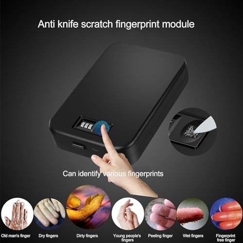 BACTI Quick-Access Pistol Safe, Portable Gun Safes for Pistols, Use 3-digit Combination Input + Fingerprint Unlocking, With a Portable Design, It Can Be Placed Wherever It Is Needed