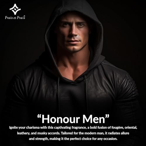 Frais Et Frais Honour Men Perfume 50ML - Eau de Parfum - Men's Leathery & Musky Fragrance with Bergamot, Leather & Ambroxan