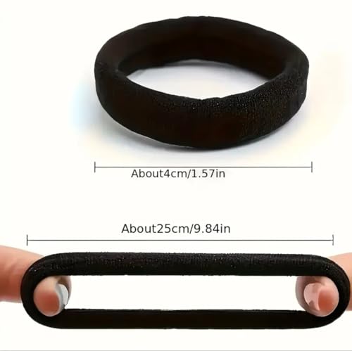 La Bella Sets 100 Pcs Black Hair Ties Ponytail Holder Elastic Hair Bands For Women Girls- Scrunchie Hair Accessories - For Hairstyling Braiding in Home, Gym, Office, Travel and Saloon (Medium- 4 cm)
