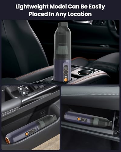 Musclez 4-in-1 Handheld Car Vacuum Cleaner Cordless,15000Pa Portable Car Vacuum Cleaner with LED Display,Rechargeable Mini Dust Buster for Car, Home, Office Cleaning (Gray)