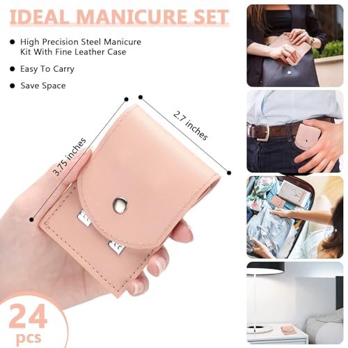 4 Sets Manicure Set Nail Clippers Pedicure Kit Stainless Steel Professional Pedicure Set Grooming Kits Nail Care Tools with Luxurious Travel Case for Nail Care