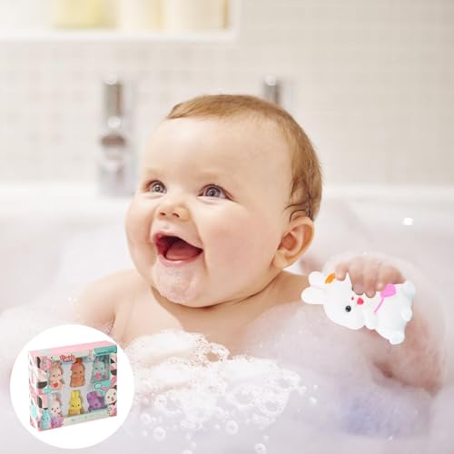 NALACAL Charming Bunny Bathtub Toy, Rabbit Floating Toy, Baby Bath Toys, Cute Floating Toy, 6 Pcs Novelty Bath Tub Toys with Sound Baby Shower Float Bunny Bathtub Toy for Girls and Boys Toddler