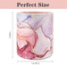 WAVEYU Pen Holder for Women Girls, Pencil Cup Pink Desk Decor, Makeup Brush Holder Large Pu Leather Multi-Functional Organizer Cup for Office, Classroom, Home, Colorful Marble