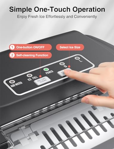 CROWNFUL Ice Maker Countertop, Portable Self-Cleaning Ice Maker Machine with Handle, Scoop and Basket, 9 Bullet Ice Cubes in 6 Mins, 12kg/24H, Ideal for Home, Kitchen, Office, Bar, Party