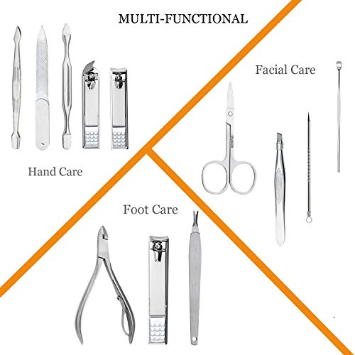 Keiby Citom Manicure Set Professional Nail Clippers Kit Pedicure Care Tools- Stainless Steel Grooming Kit 12Pcs for Travel or Home (Rose Gold)