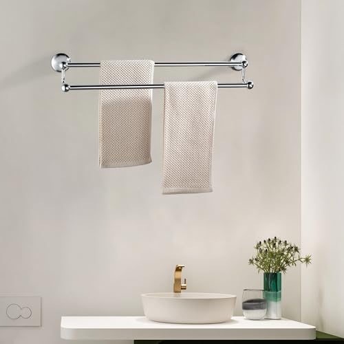 BRIMIX Bath Towel Rack Wall Mounted Towel Bar Bathroom Hardware Accessories Towel Holder (Double)