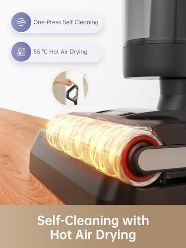 Dreame H12 Pro Wet Dry Vacuum Cleaner, Smart Floor Cleaner Cordless Vacuum and Mop for Hard Floors, One-Step Edge to Edge Cleaning with Hot Air Drying, Dreame 2 Years Warranty