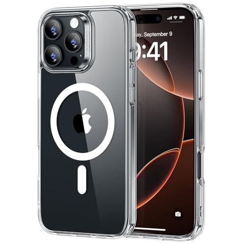 ESR for iPhone 16 Pro Max Case, Compatible with MagSafe, Shockproof Military-Grade Protection, Magnetic Phone Case for iPhone 16 Pro Max, Classic Hybrid Case (HaloLock), Clear