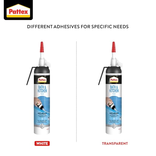 Pattex Sanitary Antimould White Pressure Pack, For Indoor Sealing, Ideal For Bathroom & Kitchen, Waterproof And Mould Resistant. Easy To Use Sealant,White, 1X200ml Pressure Pack,2751638