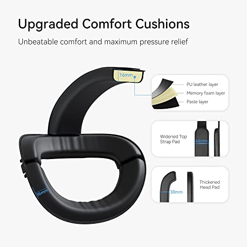 KIWI design Comfort Upgraded Head Strap Compatible with Quest 2 Accessories, Elite Strap Replacement for Enhanced Support